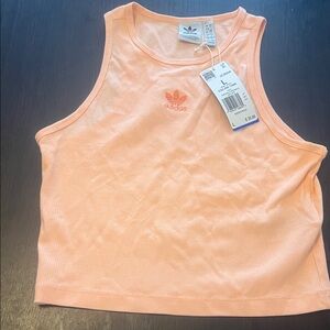 Adidas Women's Light Orange peach crop Tank Top